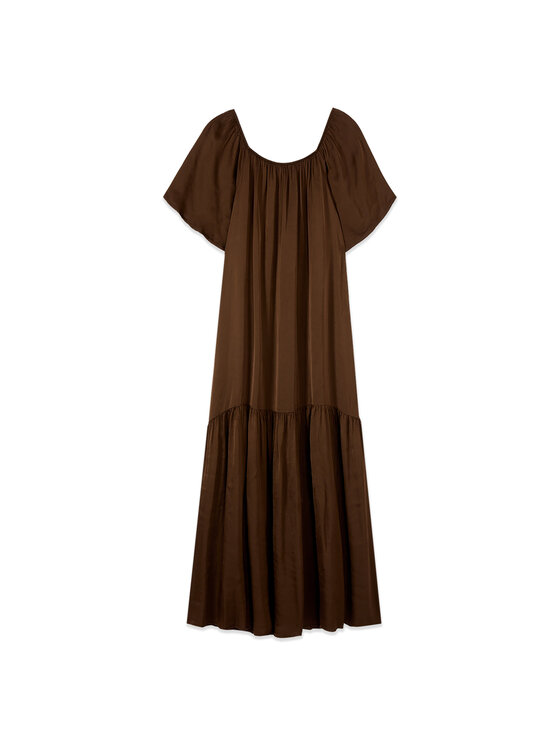 Oltre Oltre Sukienka wieczorowa 7003J000866N0F2 Brązowy Baggy Fit