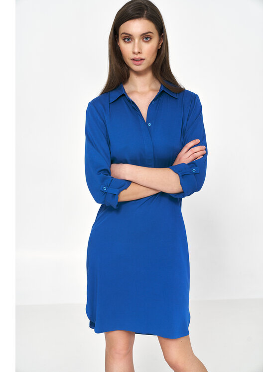 NIFE NIFE Sukienka codzienna S226 Niebieski Oversize