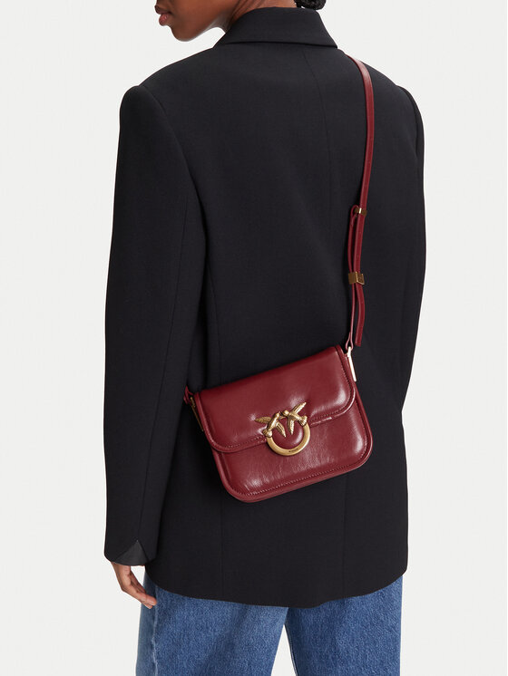 PINKO PINKO Kabelka Love Box Bag Fl Mini PE 25 PLTT 104297 A26J Bordová