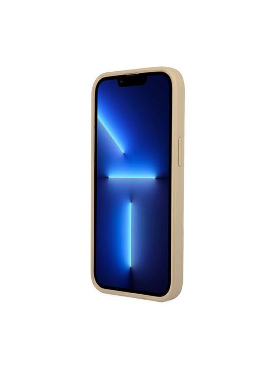 Guess Guess Etui na telefon Saffiano Triangle Logo Case Beżowy