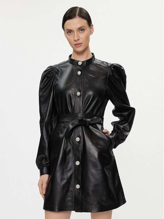 Custommade Custommade Lederkleid Lanette 999418461 Schwarz Regular Fit