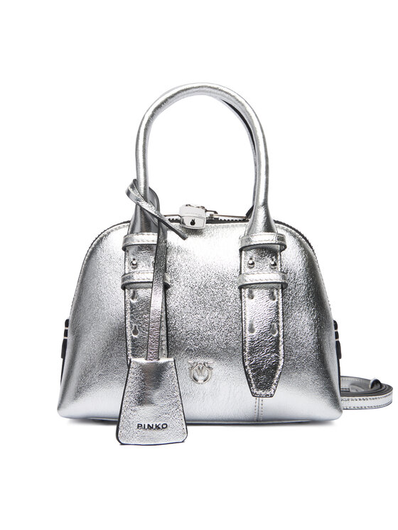 PINKO PINKO Handtasche Bowling Bag Zip Mini AI 25-26 PLTT 105333 A0QO Silberfarben