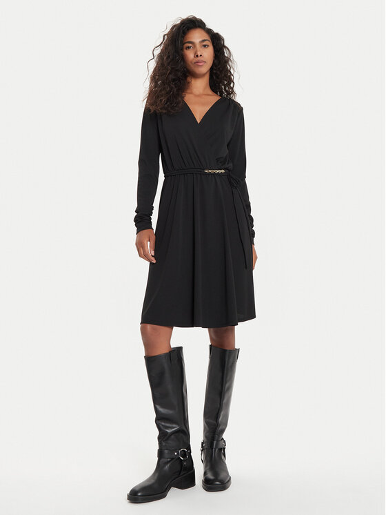 TWINSET TWINSET Koktejlové šaty 241TE2054 Černá Regular Fit