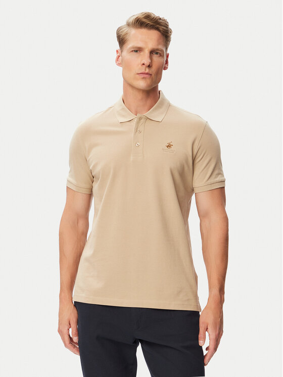 Beverly Hills Polo Club Tricou polo P-SS26M-P450124 Bej Regular Fit