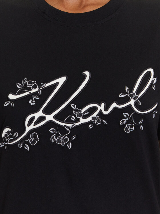 KARL LAGERFELD KARL LAGERFELD T-särk A3W17018 Must Regular Fit