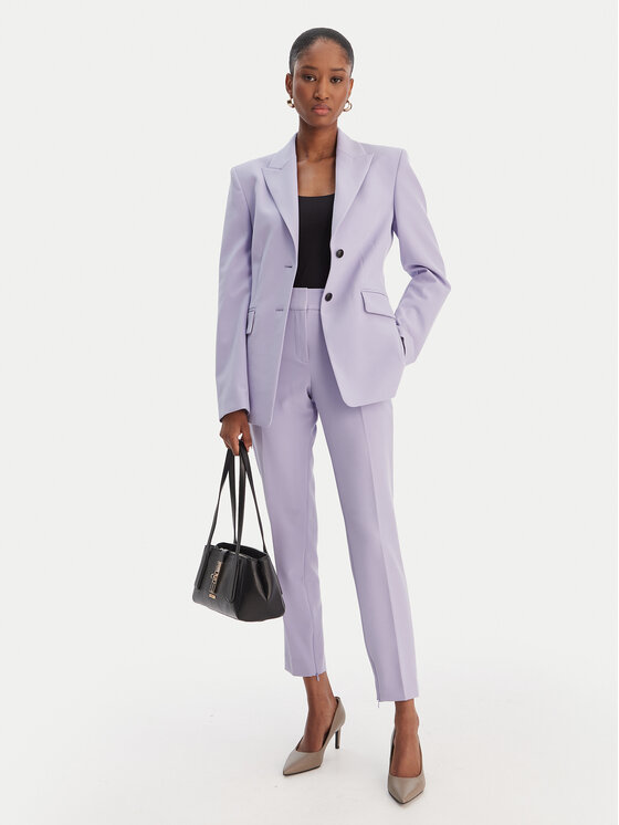 HUGO HUGO Spodnie materiałowe Hedima-1 50544742 Fioletowy Slim Fit