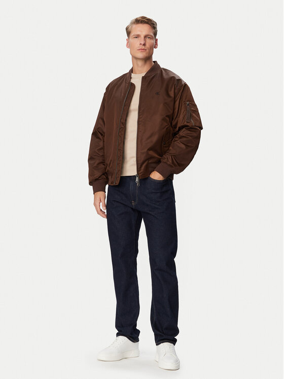Calvin Klein Jeans Calvin Klein Jeans Bomber striukė LV04RG505G Tamsiai ruda Regular Fit