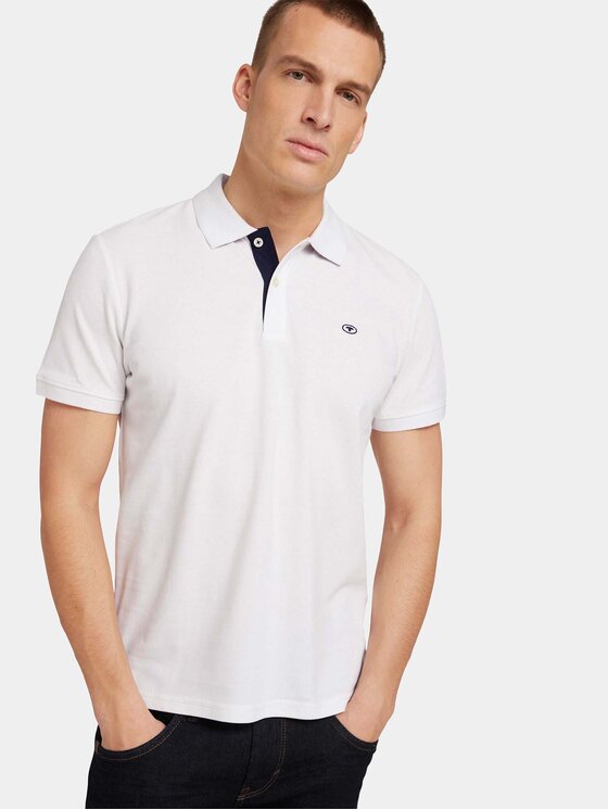 Tom Tailor Tom Tailor Polo 1027713 Biały Regular Fit