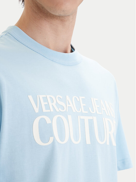 Versace Jeans Couture Versace Jeans Couture Тишърт 80GAHT01 CJ00T Син Regular Fit