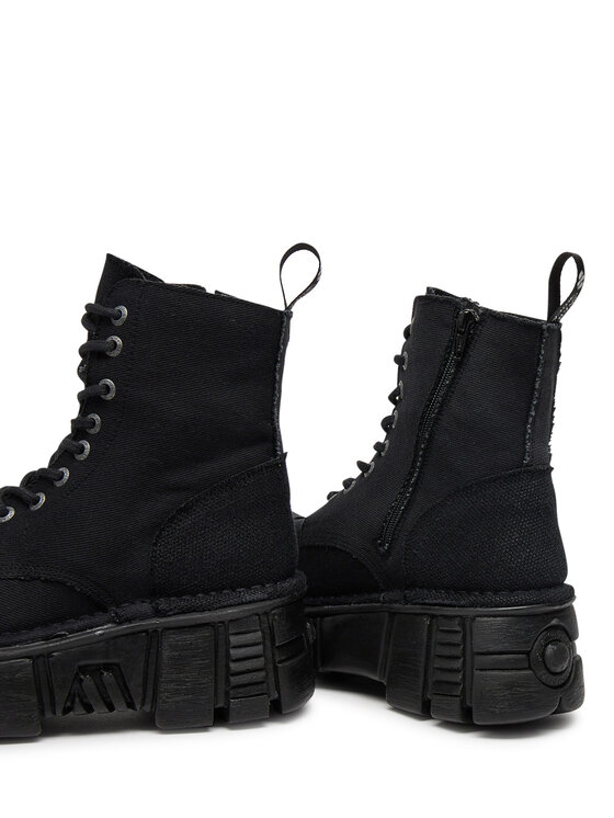 NEW ROCK NEW ROCK Schnürstiefel M-MILI083C-RC7 Schwarz