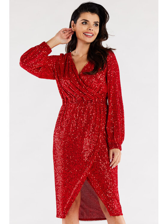 Awama Awama Abito da sera A565 Rosso Basic Fit