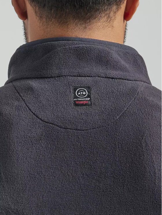 Wrangler Wrangler Kurtka przejściowa TECHNICAL FLEECE JACKET Czarny Regular Fit