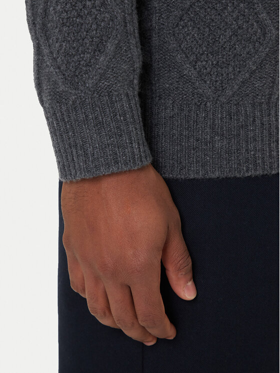 Tommy Hilfiger Tommy Hilfiger Bluză cu gât MW0MW40914 Gri Regular Fit