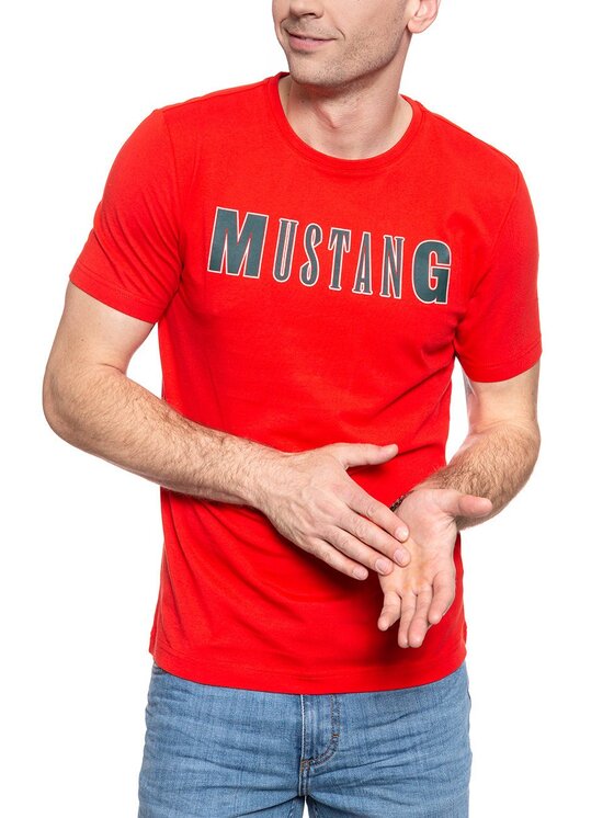 Mustang Mustang T-shirt ALEX LOGO TEE Rosso Regular Fit