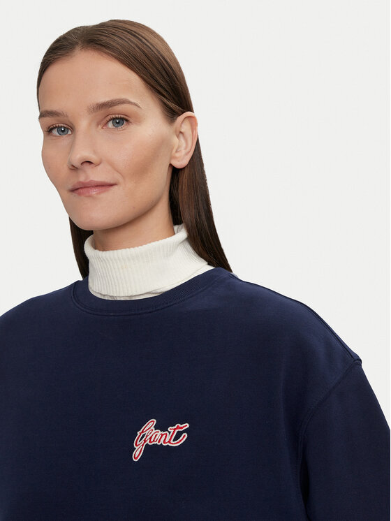 Gant Gant Pulóver 4201239 Sötétkék Loose Fit