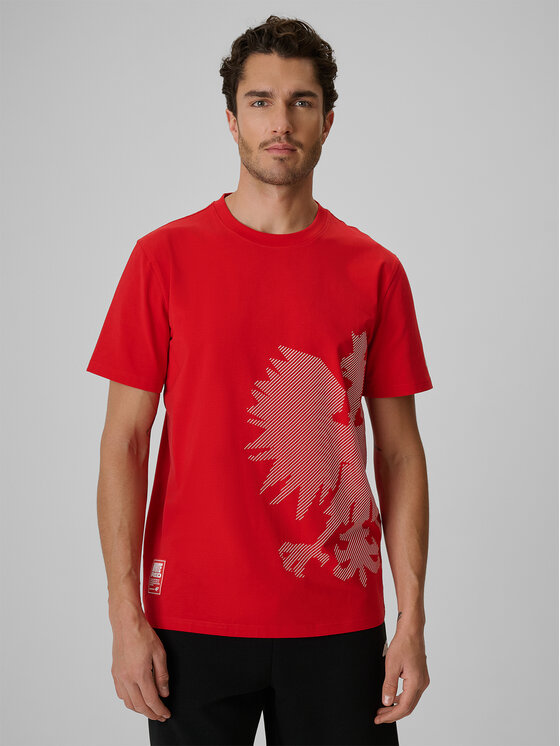 4F 4F T-Shirt STREFA KIBICA Czerwony Regular Fit