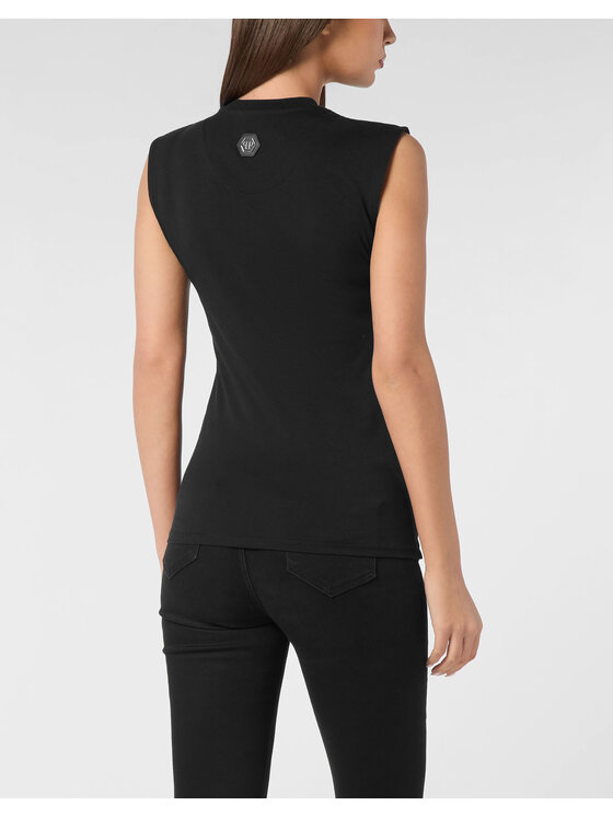 PHILIPP PLEIN PHILIPP PLEIN Tank top 24887 Čierna Skin Tight Fit