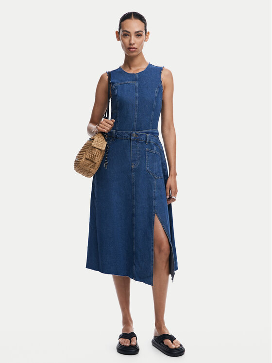 Desigual Desigual Džínové šaty Nueva 24WWVD01 Modrá Regular Fit