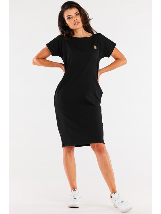 Infinite You Infinite You Sukienka letnia M301 Czarny Basic Fit