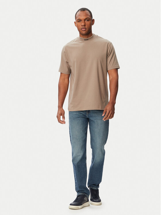 BOSS BOSS Тишърт Tee Collar 50562120 Каки Relaxed Fit