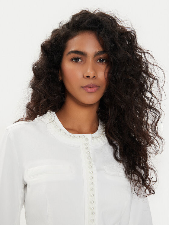 Liu Jo Liu Jo Džínsová bunda MA4278 T3489 Écru Slim Fit