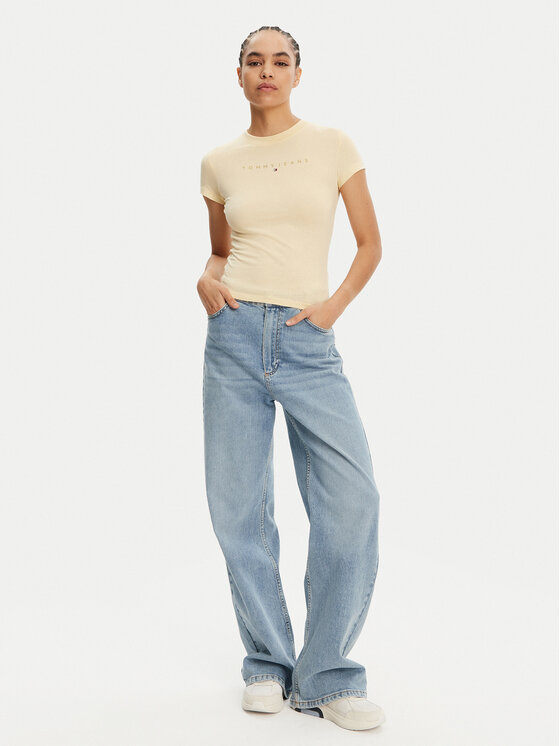 Tommy Jeans Tommy Jeans T-särk Tonal Linear DW0DW20315 Kollane Slim Fit