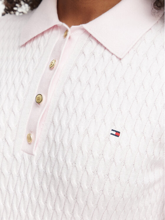 Tommy Hilfiger Tommy Hilfiger Тениска с яка и копчета WW0WW41474 Розов Regular Fit