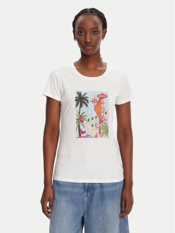 Liu Jo Liu Jo Tricou WA5239 JS923 M9565 Alb Regular Fit