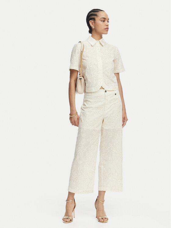 Liu Jo Liu Jo Pantaloni culotte WA6506 T472A Crema Regular Fit