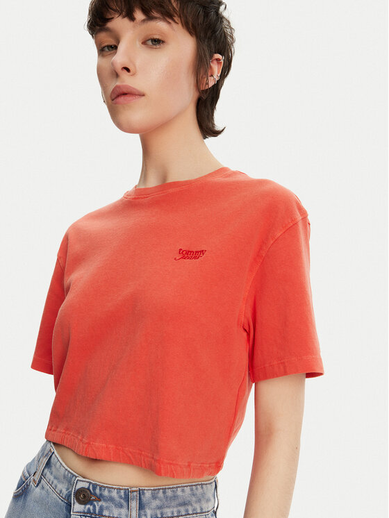 Tommy Jeans Tommy Jeans T-Shirt DW0DW20324 Pomarańczowy Relaxed Fit