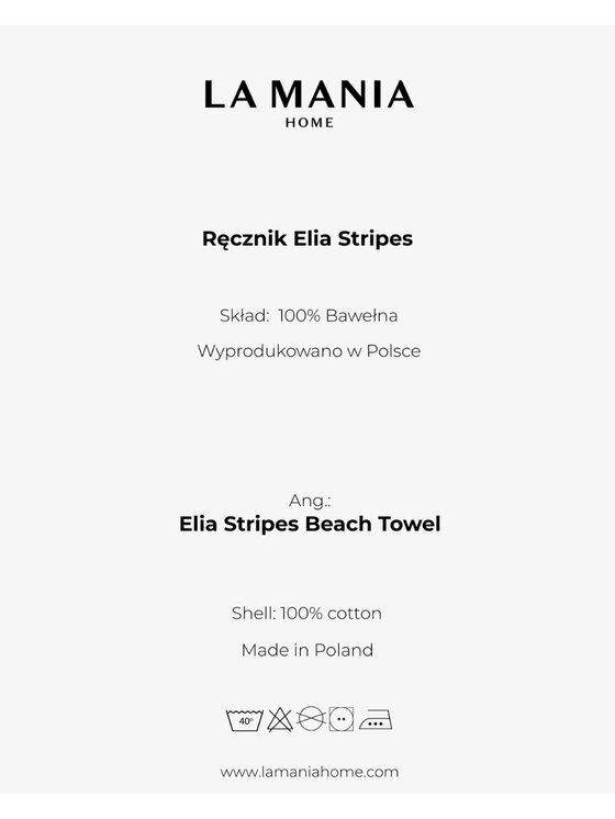 La Mania La Mania Ręcznik plażowy Elia Stripes Beżowy