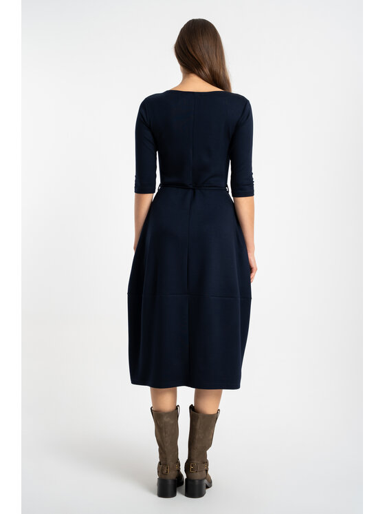 CLICK CLICK Sukienka dzianinowa 60-6058 Granatowy Regular Fit