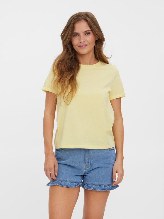 Vero Moda Vero Moda T-Shirt Paula 10243889 Żółty Regular Fit