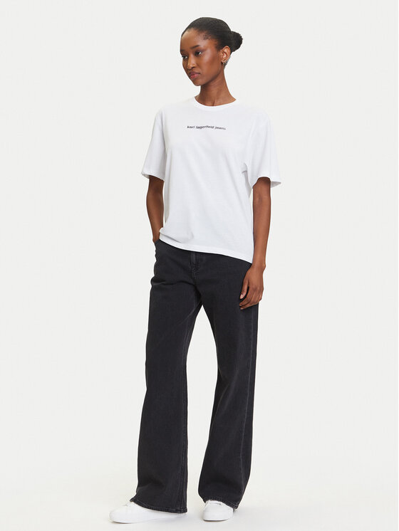 Karl Lagerfeld Jeans Karl Lagerfeld Jeans Tričko A3W17039 Biela Regular Fit