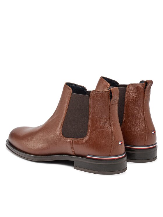 Tommy Hilfiger Tommy Hilfiger Členková obuv s elastickým prvkom Th Central Cc And Coin Hnedá
