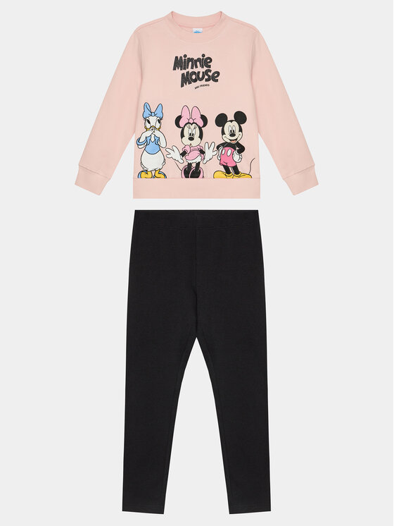 OVS OVS Комплект суитшърт и клин DISNEY 1902626 Розов Regular Fit