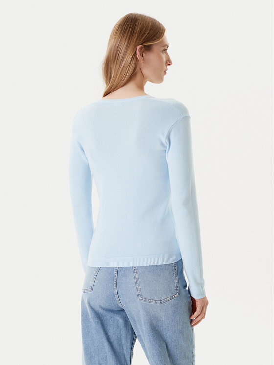 United Colors Of Benetton United Colors Of Benetton Pulover 1091D4625 Svetlo modra Slim Fit