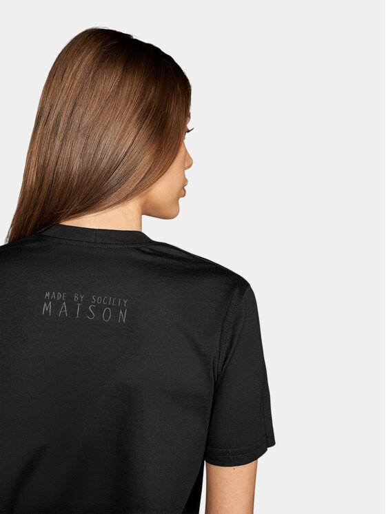 MADE BY SOCIETY MADE BY SOCIETY T-Shirt Noir Élément - T27904 Czarny Basic Fit