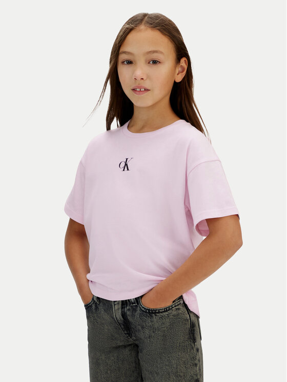 Calvin Klein Jeans T-Shirt Logo IG0IG02136 Różowy Boxy Fit