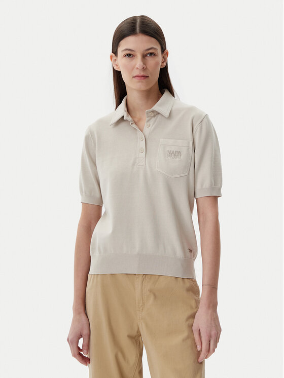 Napapijri Napapijri Polo NP0A4IFJ Beżowy Regular Fit