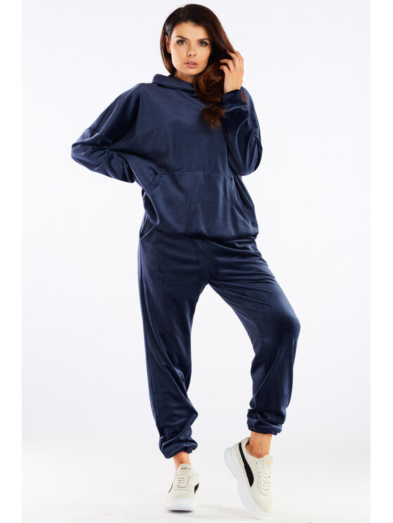 Awama Awama Dámske nohavice A459 Tmavomodrá Basic Fit