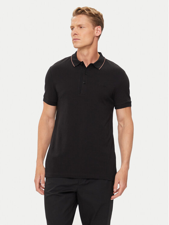 Boss Polo Paule 4 50506195 Melns Slim Fit