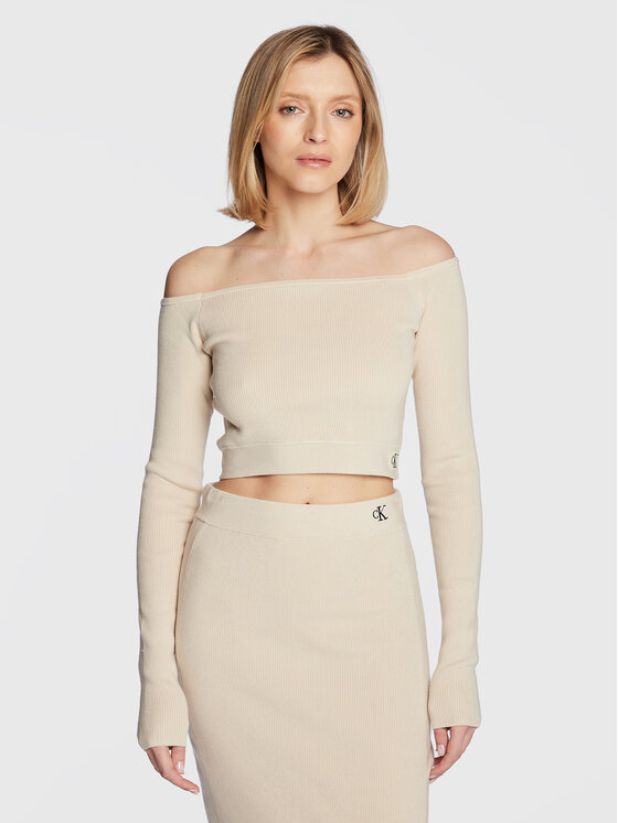 Calvin Klein Jeans Calvin Klein Jeans Blusa J20J220001 Écru Slim Fit