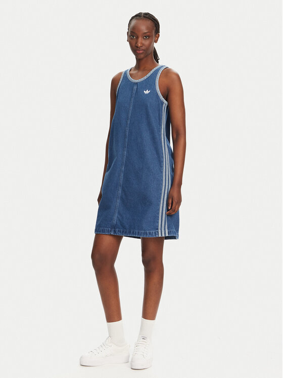 adidas adidas Džínsové šaty adicolor Denim 3-Stripes JD2580 Modrá Slim Fit