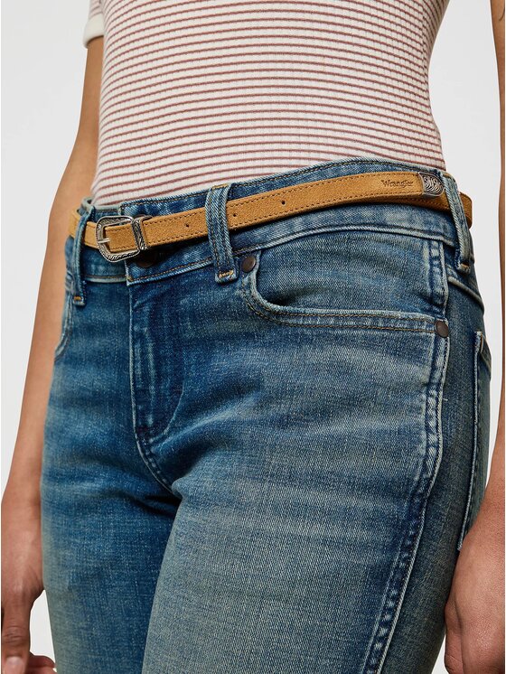 Wrangler Wrangler Pasek THIN WESTERN BELT Brązowy
