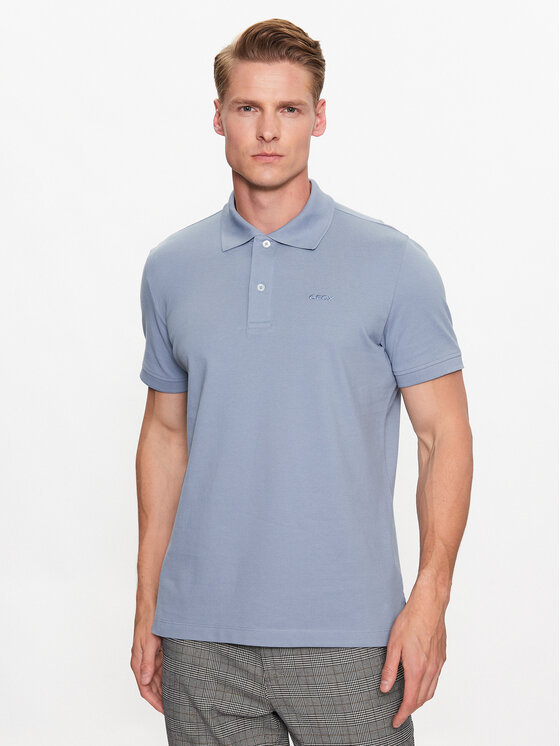 Geox Geox Polokošile Piquet M3510B-T2649 F4508 Bílá Regular Fit