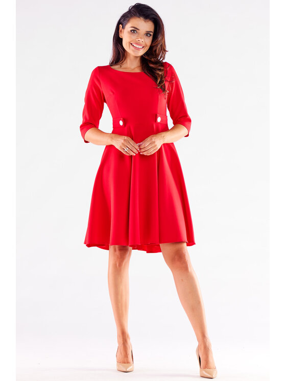 Awama Awama Abito da cocktail A520 Rosso Basic Fit