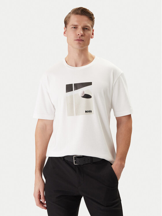 BOSS BOSS Tričko 50554365 Biela Regular Fit