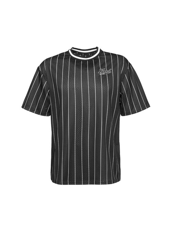 Karl Kani Karl Kani Tričko CHEST VARSITY PINSTRIPE MESH TEE LIGHT Čierna Regular Fit