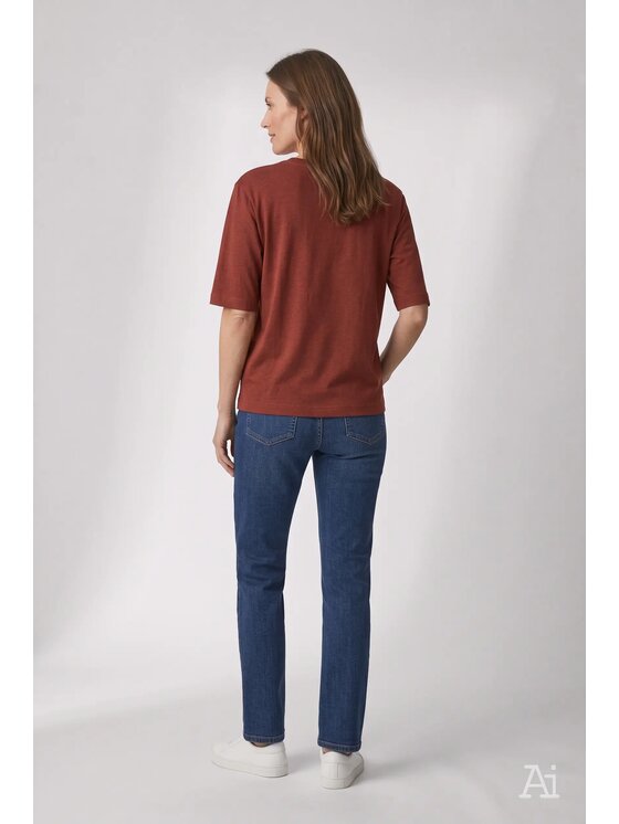 Cross Jeans Cross Jeans T-Shirt 56275-499 Czerwony Oversize